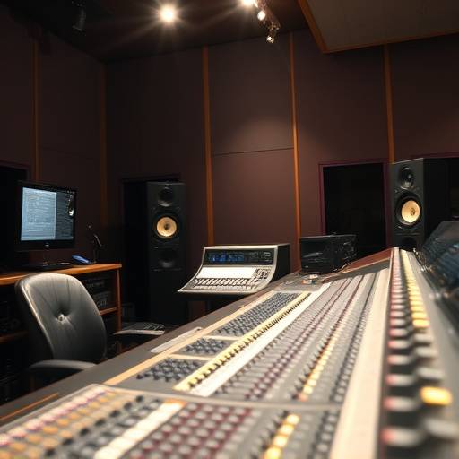 Mastering engineer working at a mastering console at Echo Bloom Studios.